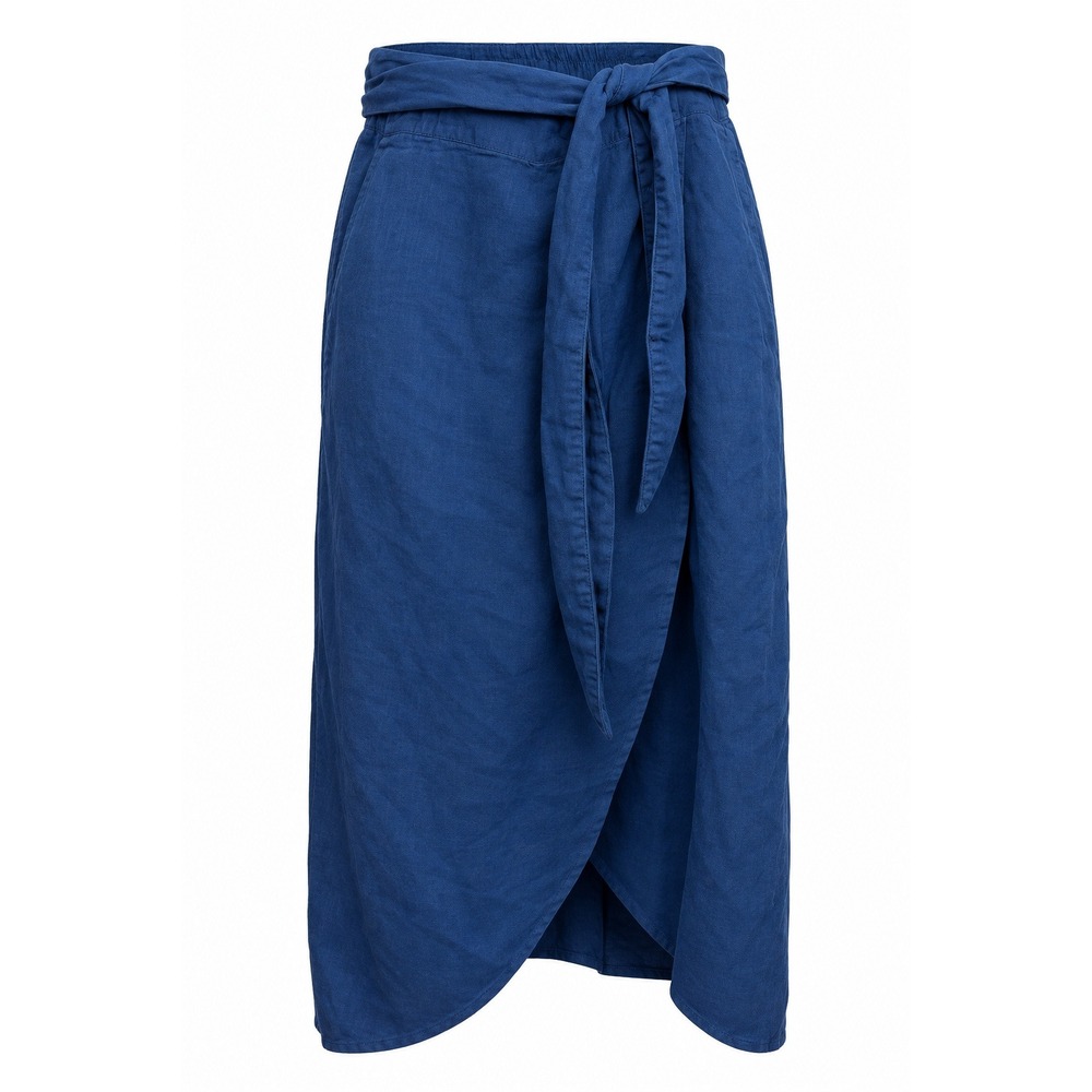 Market & Spruce Ryder Navy Linen Blend Wrap Tulip Skirt 1X NWT